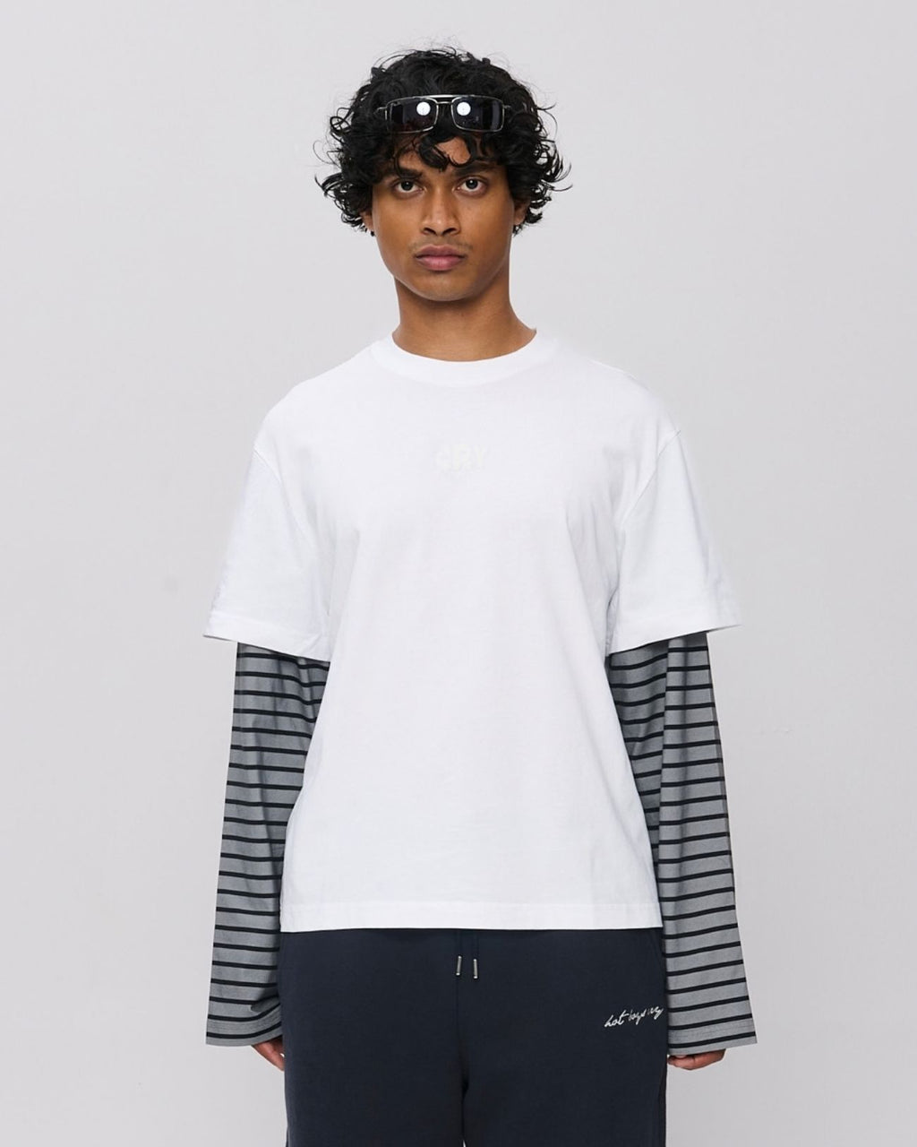 Hot Boys Cry Layered Longsleeve White