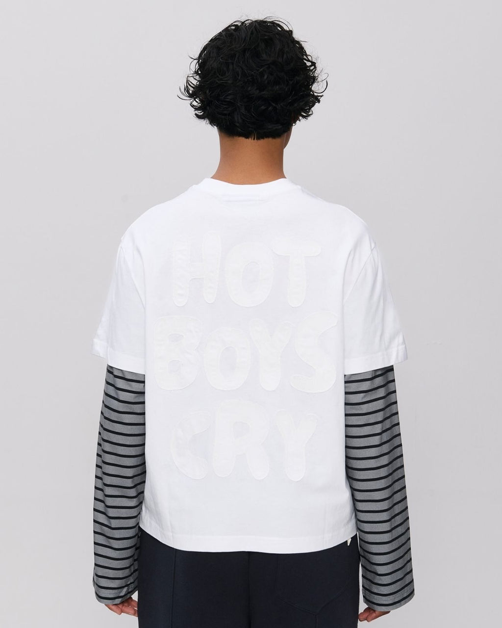 Hot Boys Cry Layered Longsleeve White