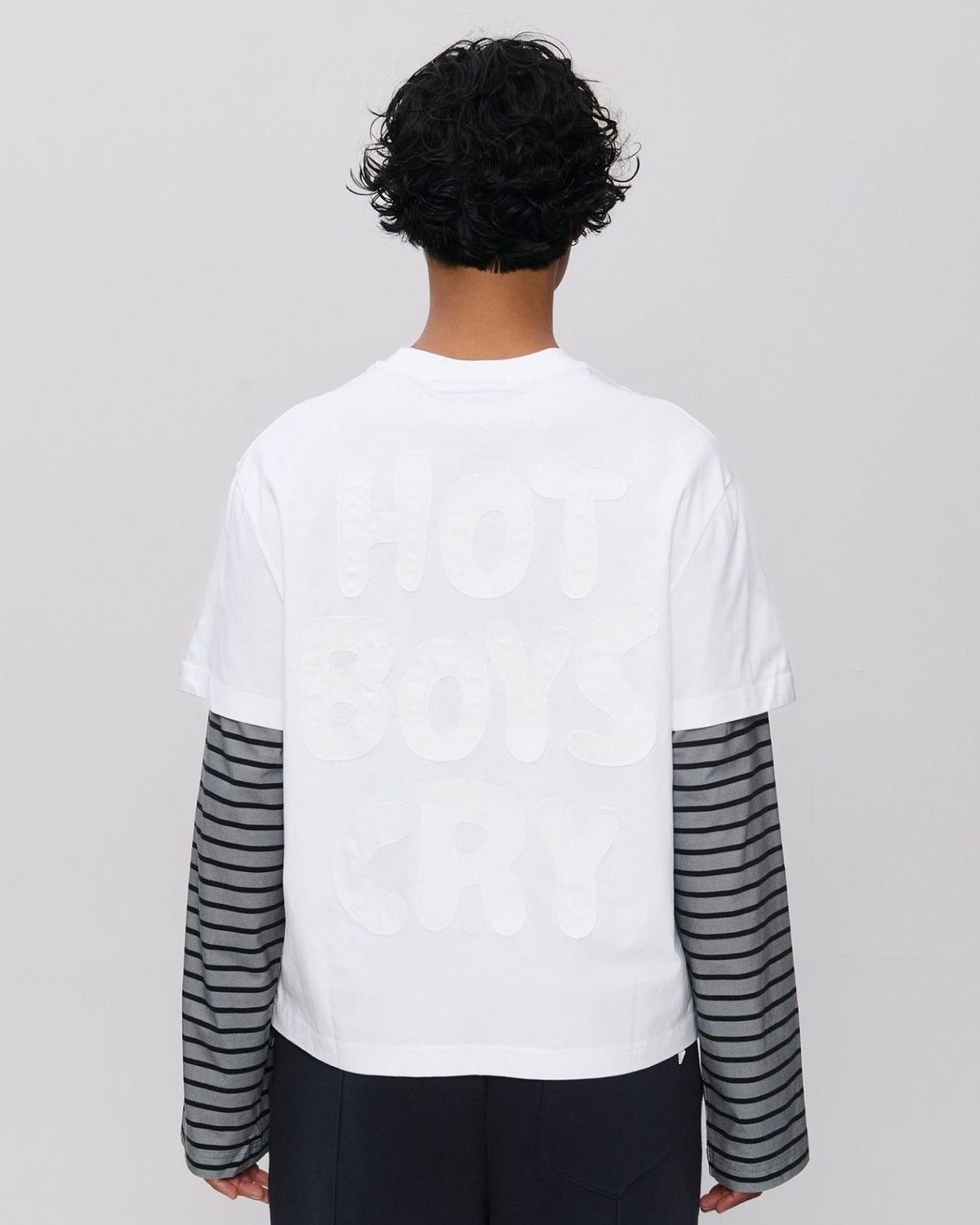 Hot Boys Cry Layered Longsleeve White