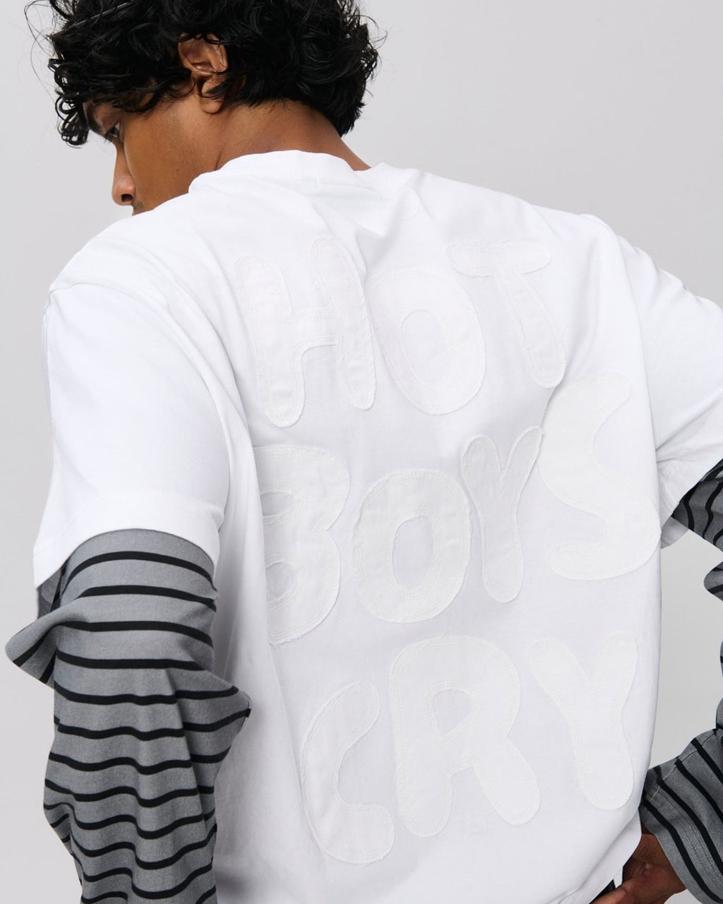 Hot Boys Cry Layered Longsleeve White