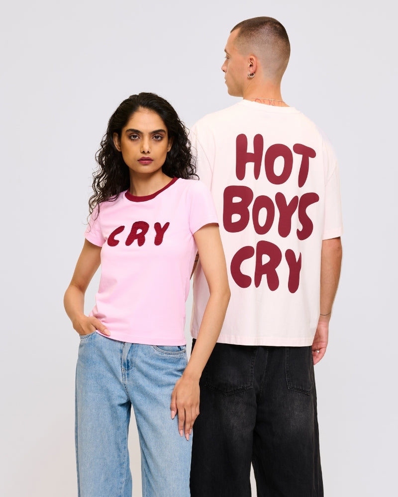 Hot Boys Cry Tee Pink
