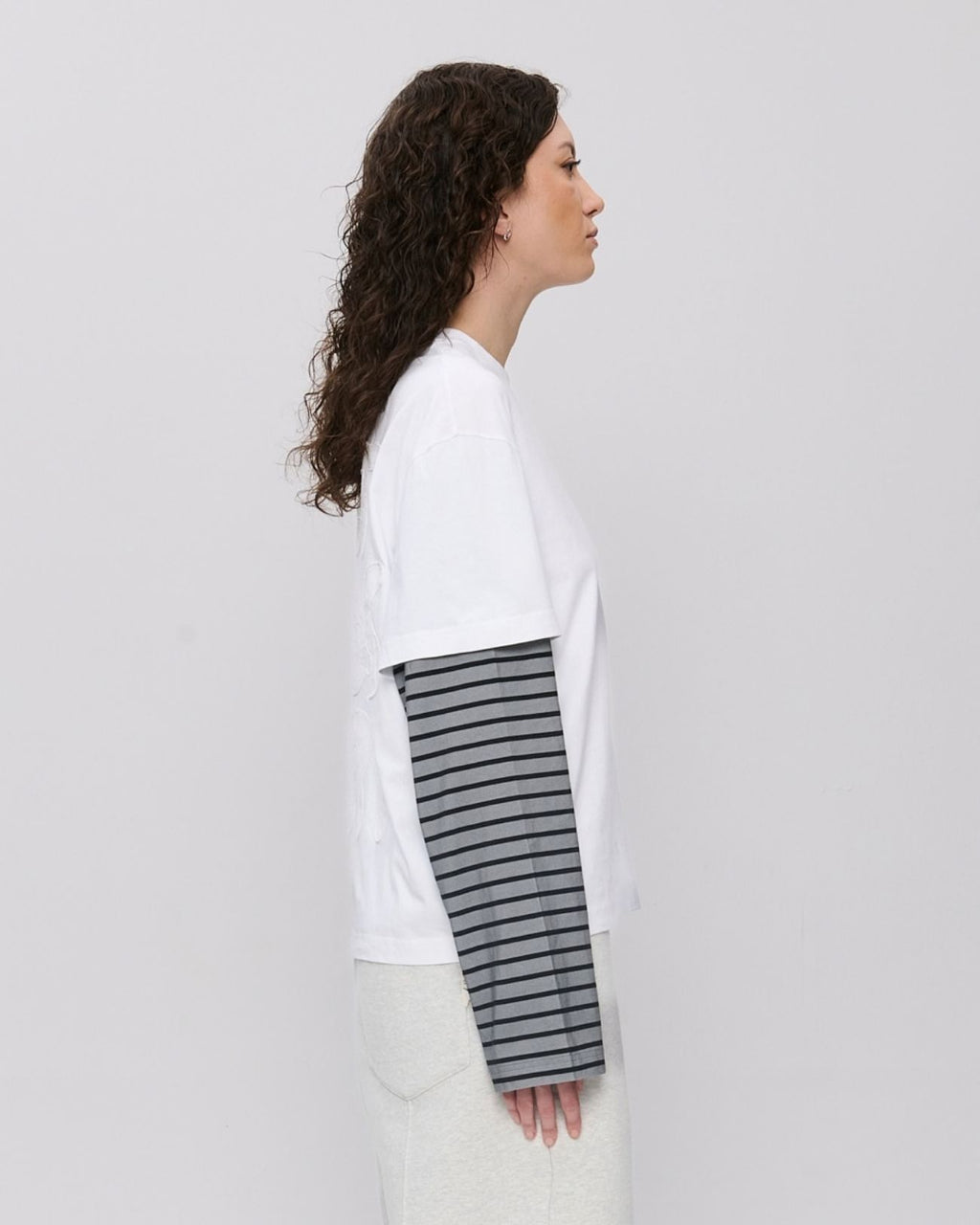 Hot Boys Cry Layered Longsleeve White