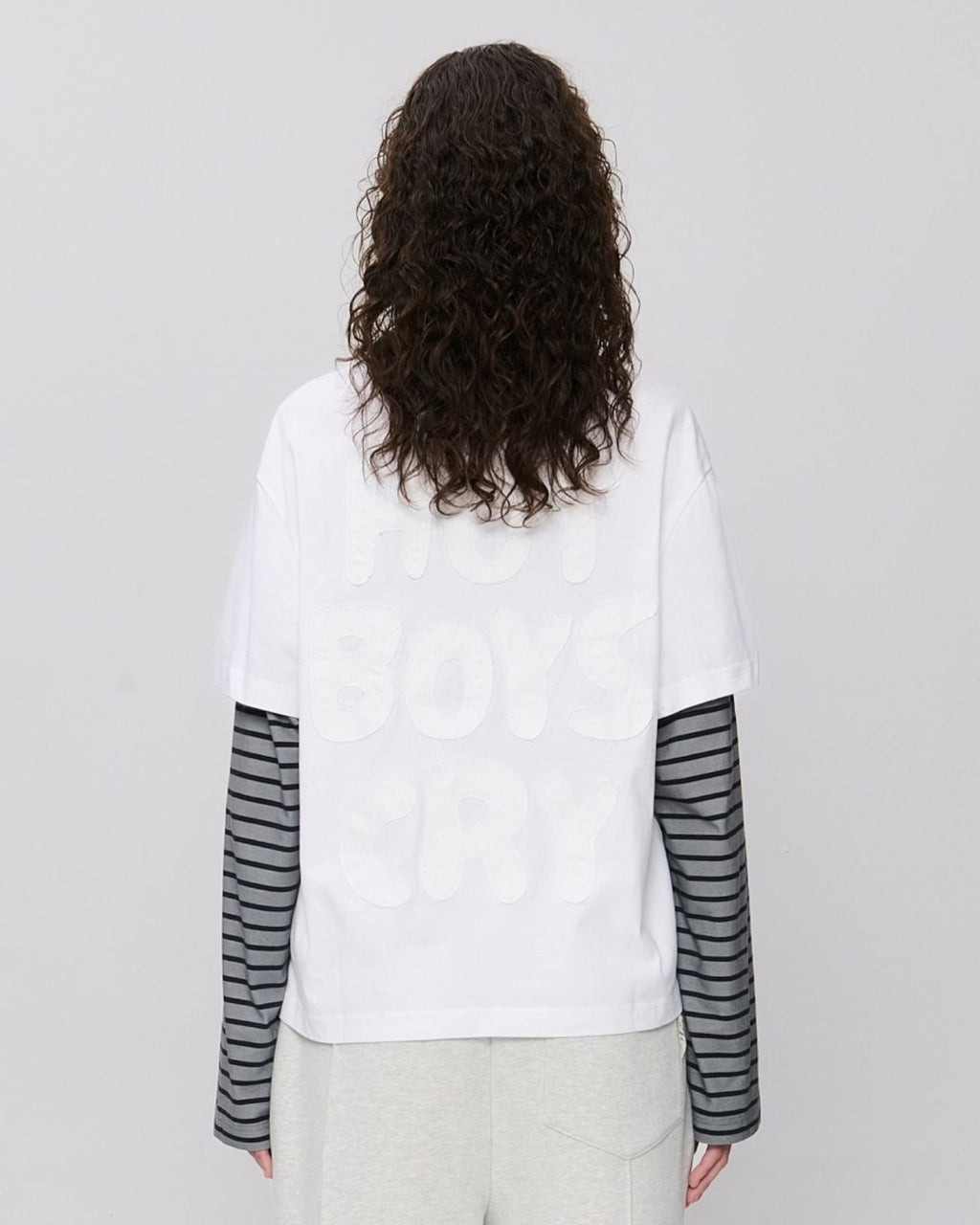 Hot Boys Cry Layered Longsleeve White