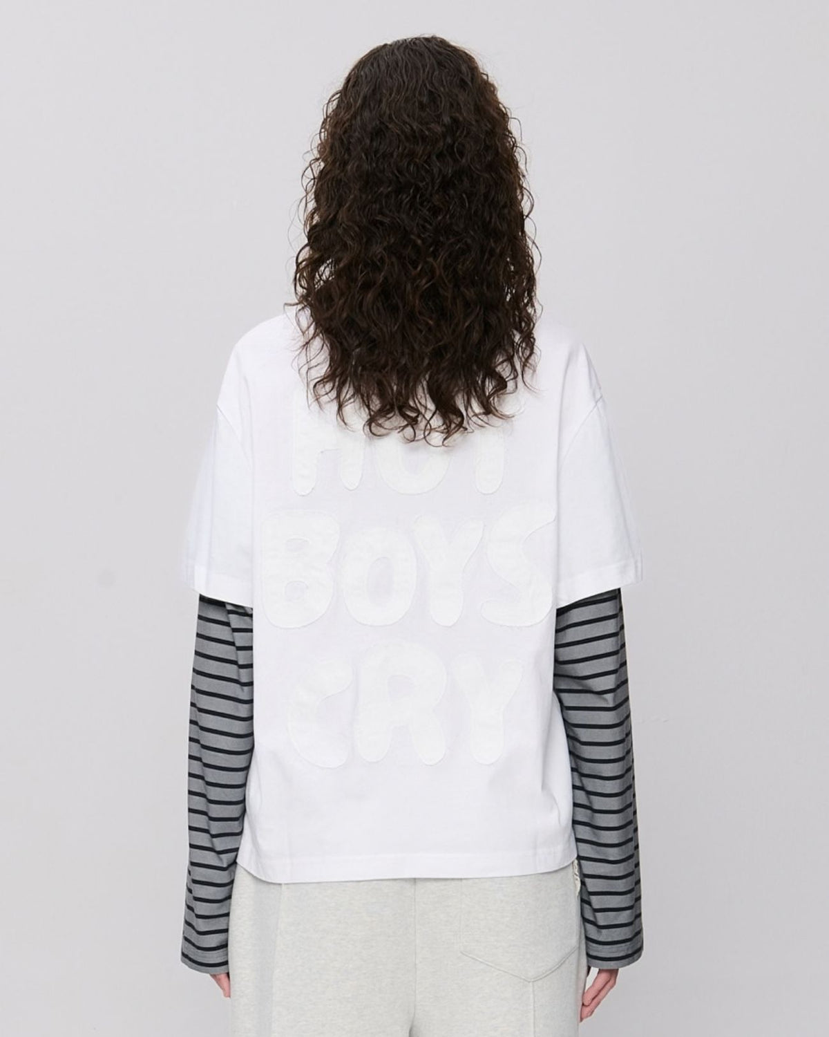 Hot Boys Cry Layered Longsleeve White