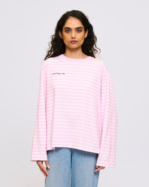 Hot Boys Cry Striped Longsleeve Pink