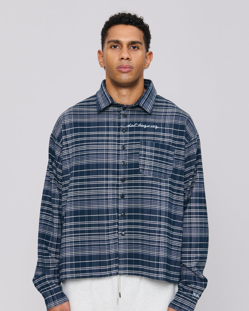 Hot Boys Cry Flannel Shirt Navy