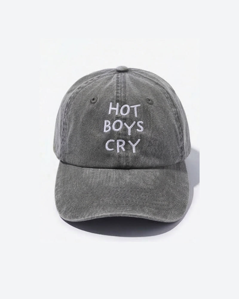 Hot Boys Cry Vintage Grey Cap