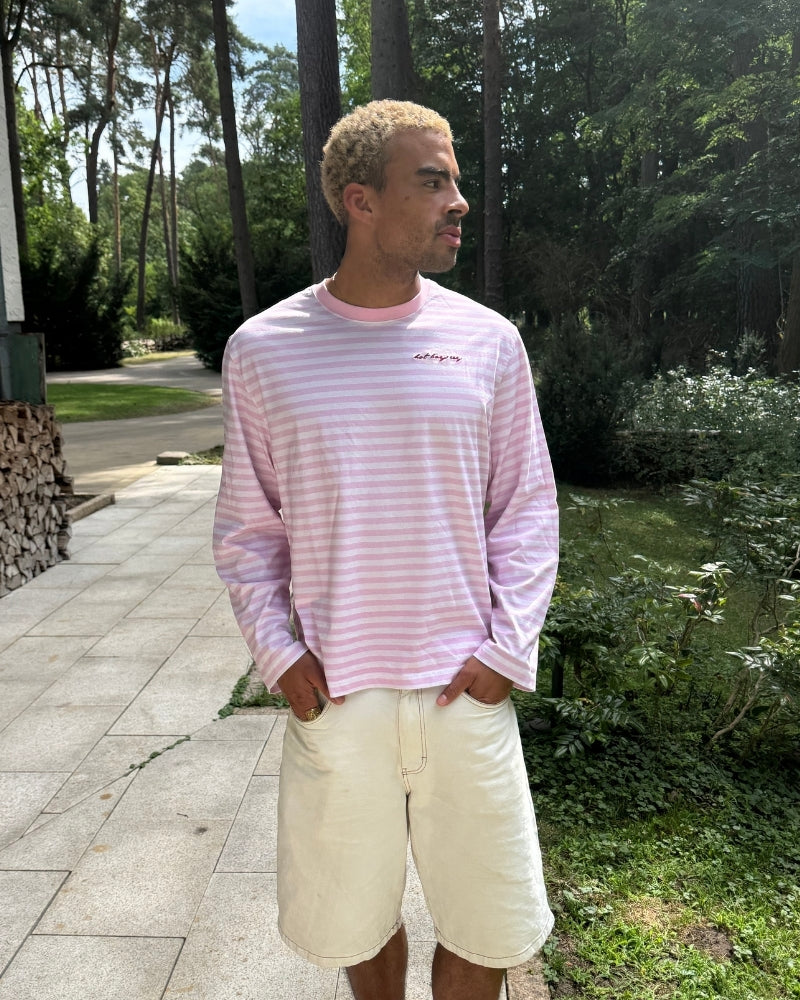 Hot Boys Cry Striped Longsleeve Pink