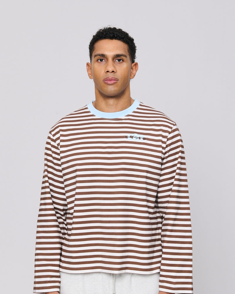 Hot Boys Cry Striped Longsleeve Espresso