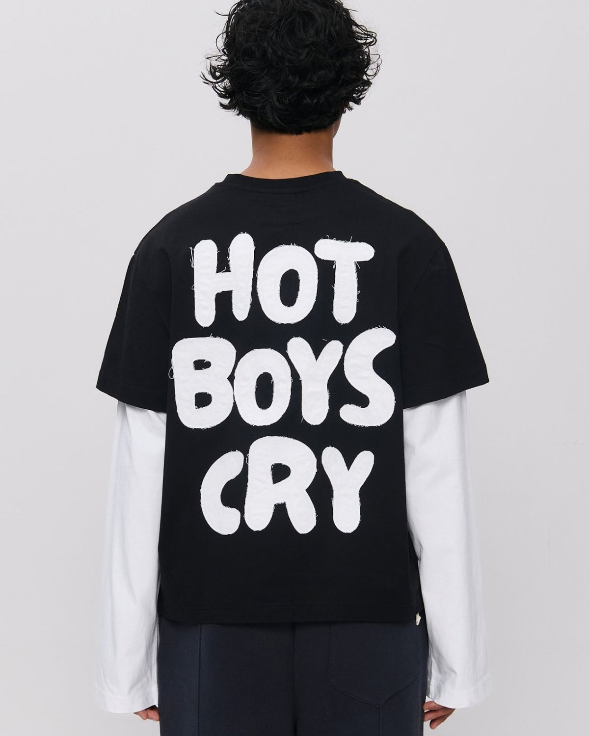 Hot Boys Cry Layered Longsleeve Black