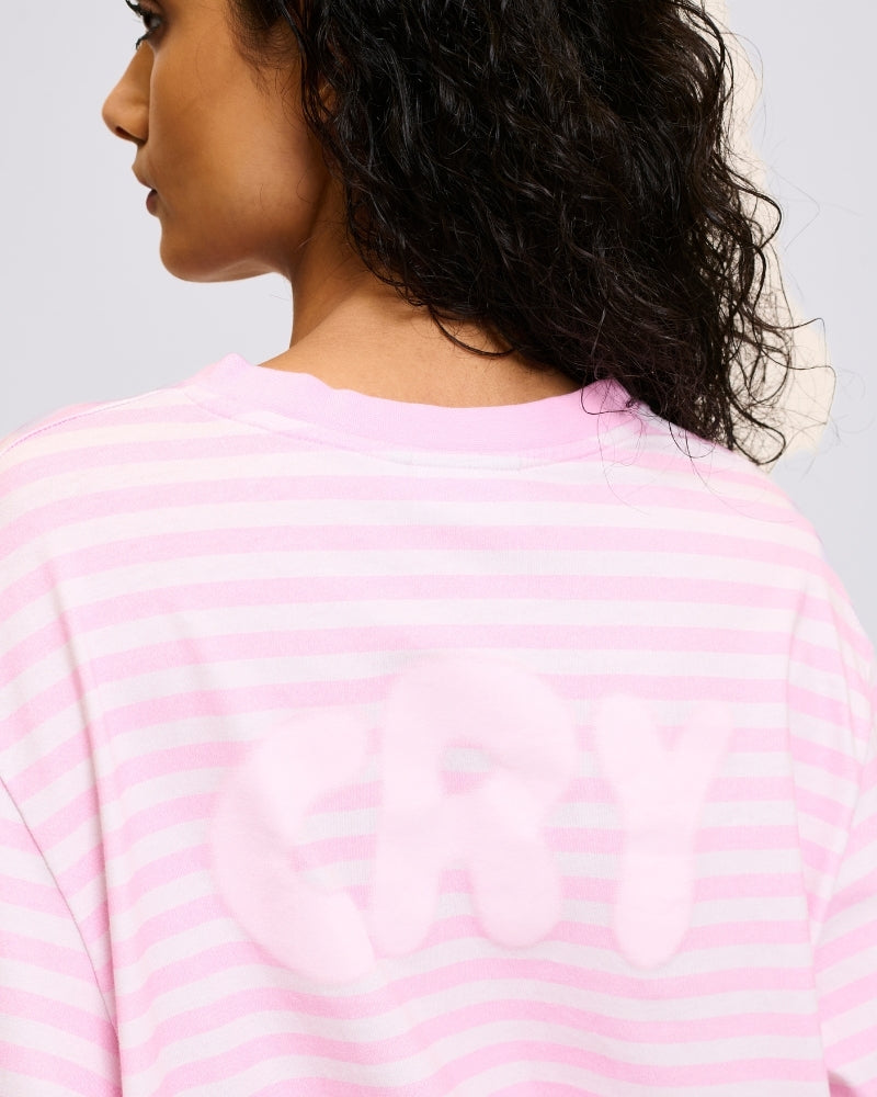 Hot Boys Cry Striped Longsleeve Pink