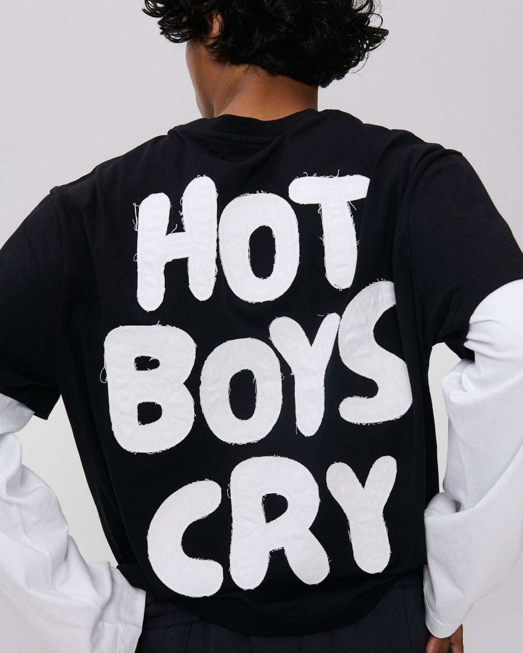 Hot Boys Cry Layered Longsleeve Black
