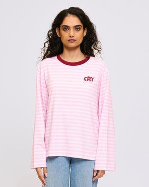 Cry Striped Longsleeve Pink