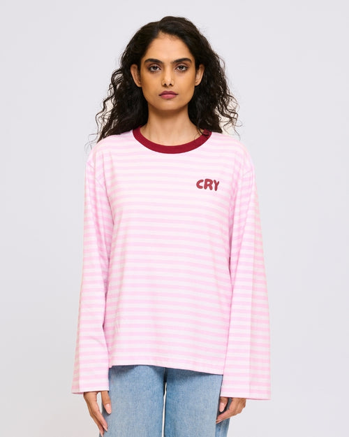 Cry Striped Longsleeve Pink