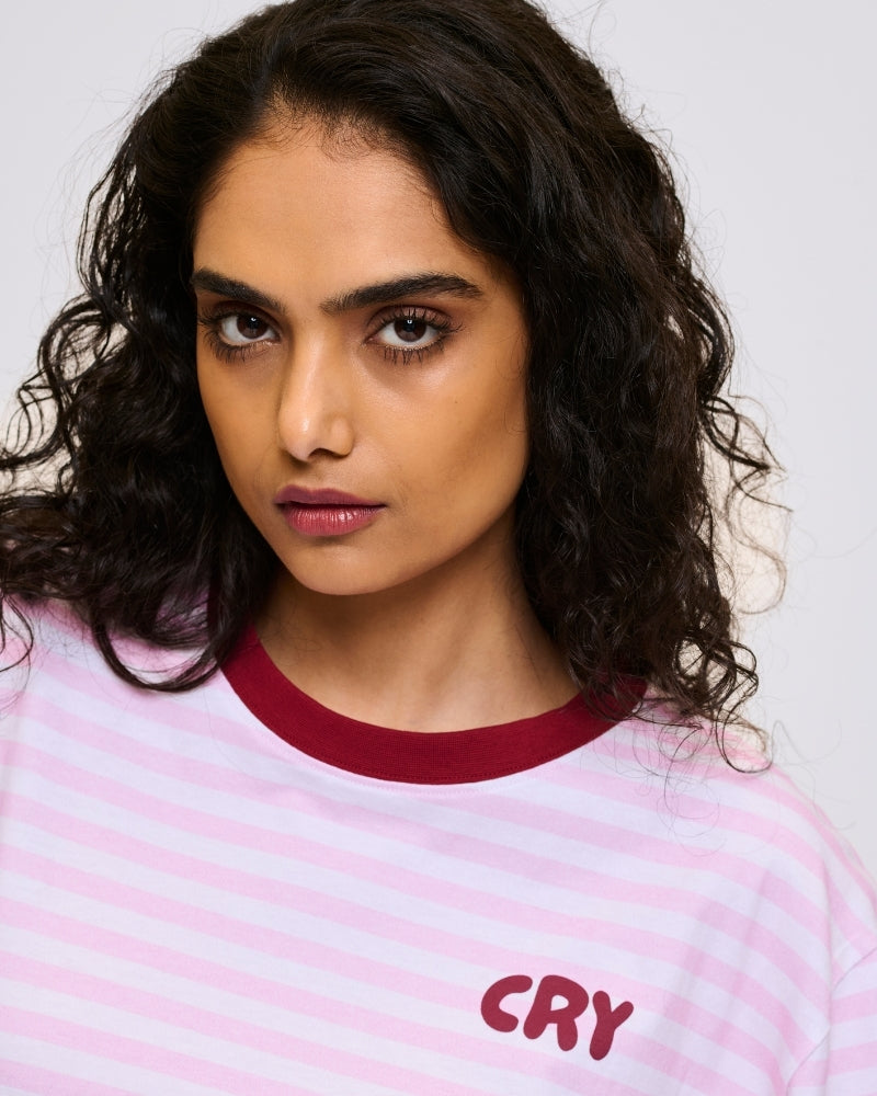 Cry Striped Longsleeve Pink