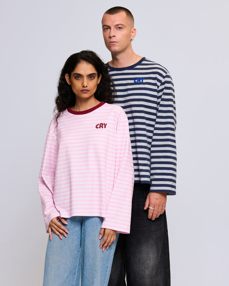 Cry Striped Longsleeve Pink