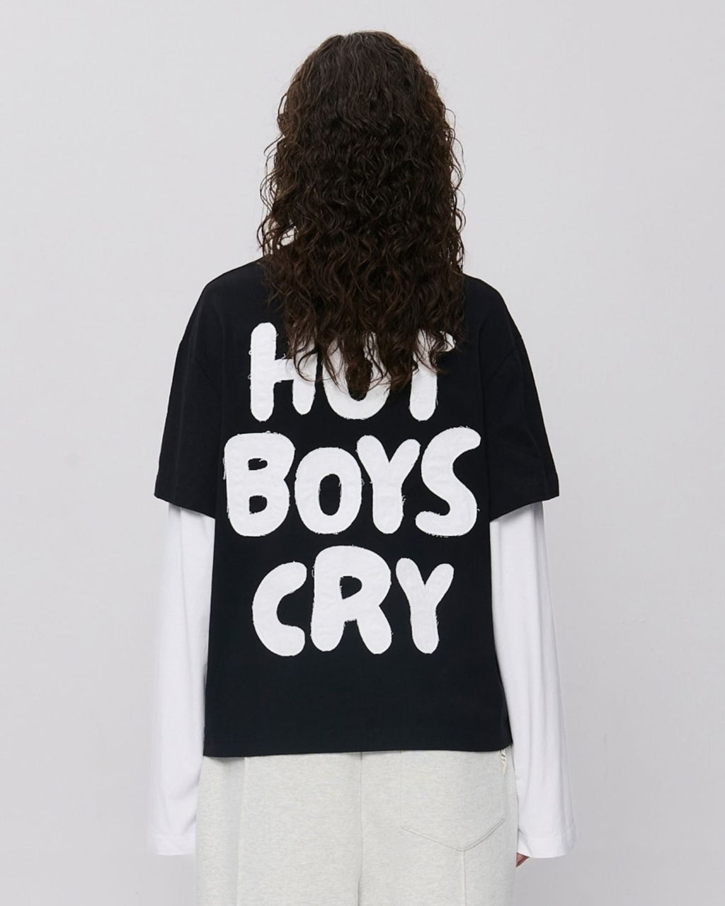 Hot Boys Cry Layered Longsleeve Black
