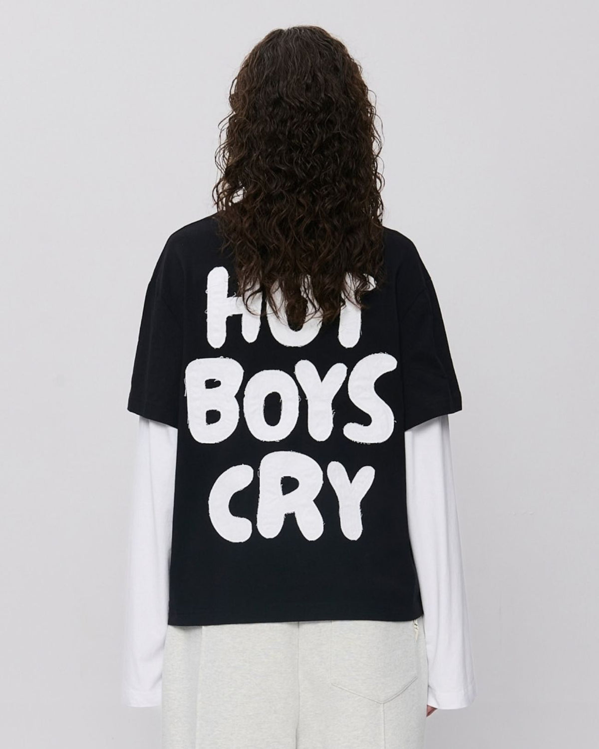 Hot Boys Cry Layered Longsleeve Black