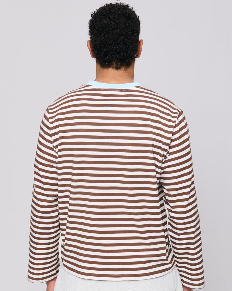 Hot Boys Cry Striped Longsleeve Espresso