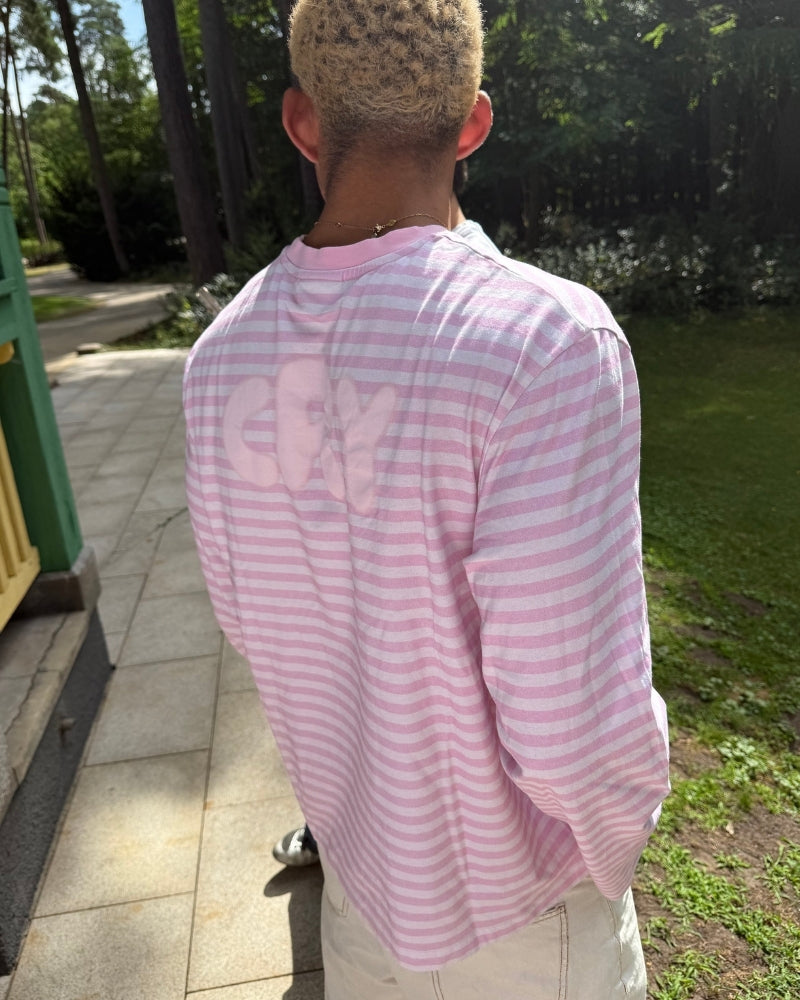 Hot Boys Cry Striped Longsleeve Pink