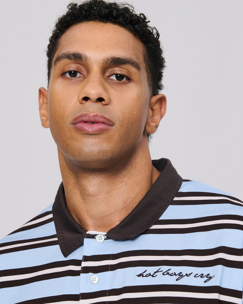 Hot People Cry Rugby Shirt Blue