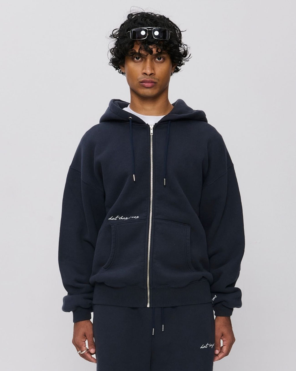Hot Boys Cry Zip Hoodie Navy