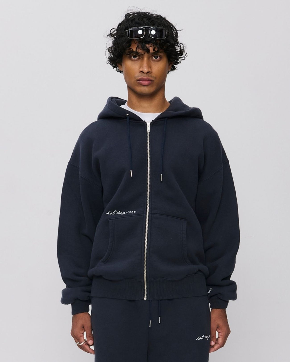 Hot Boys Cry Zip Hoodie Navy