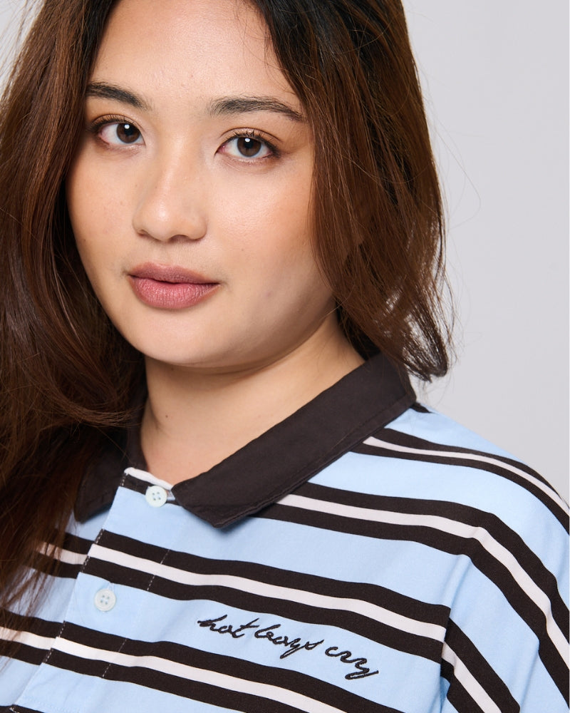 Hot People Cry Rugby Shirt Blue