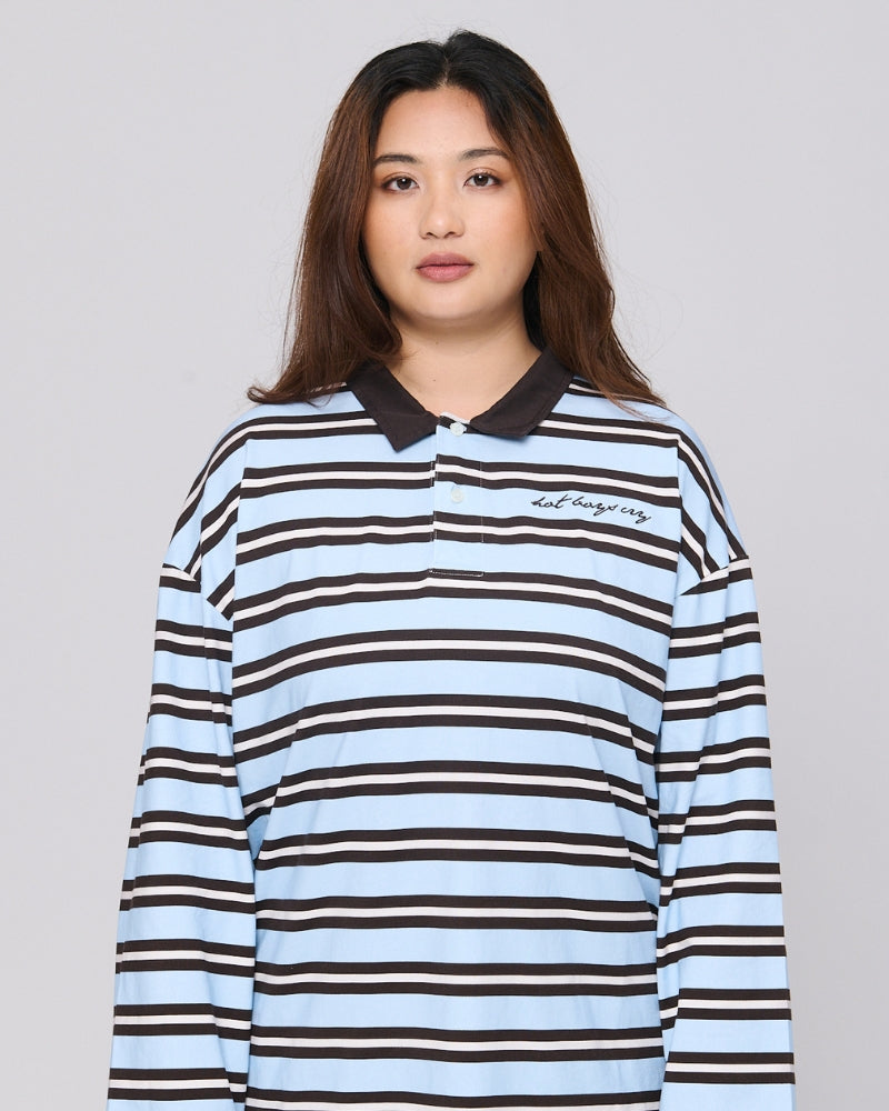 Hot People Cry Rugby Shirt Blue