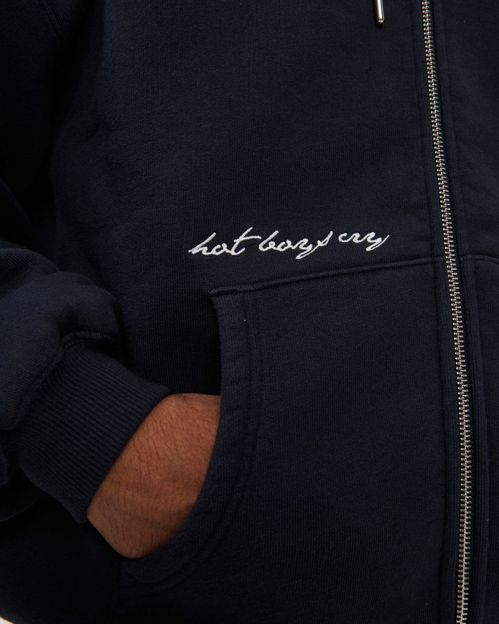 Hot Boys Cry Zip Hoodie Navy