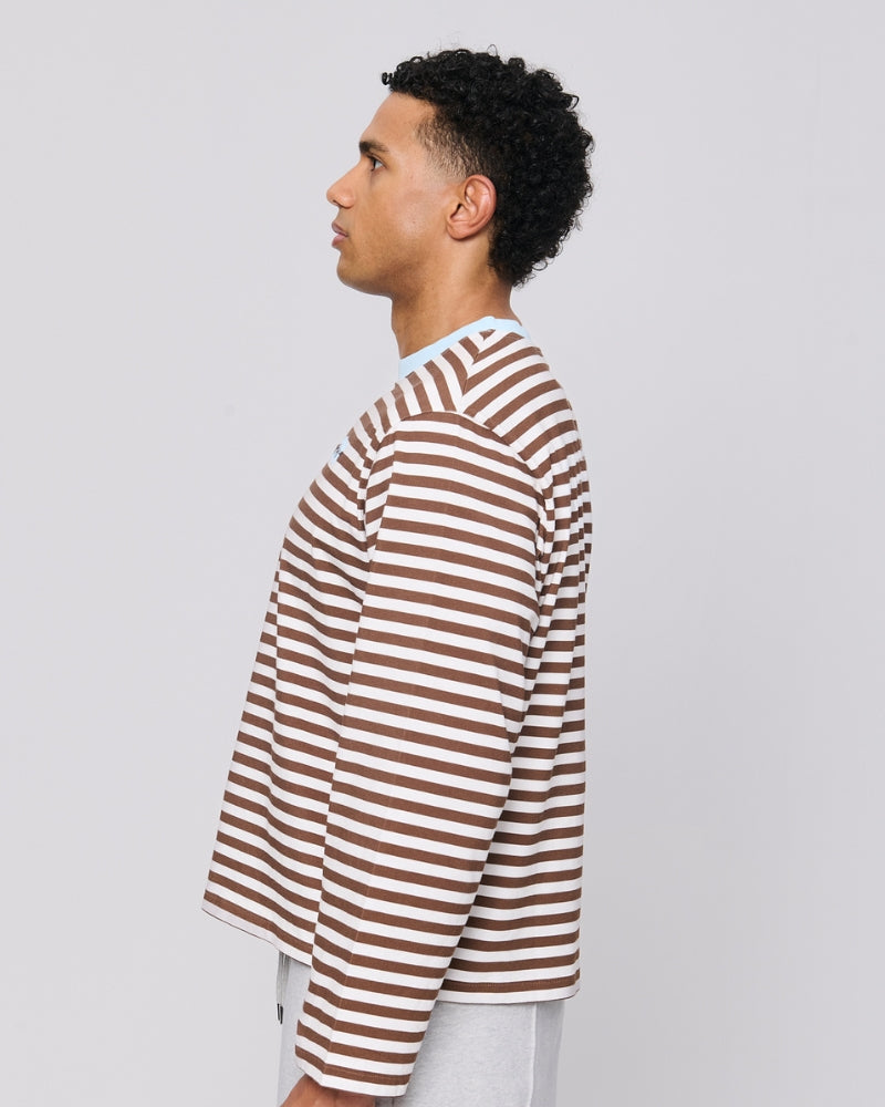 Hot Boys Cry Striped Longsleeve Espresso