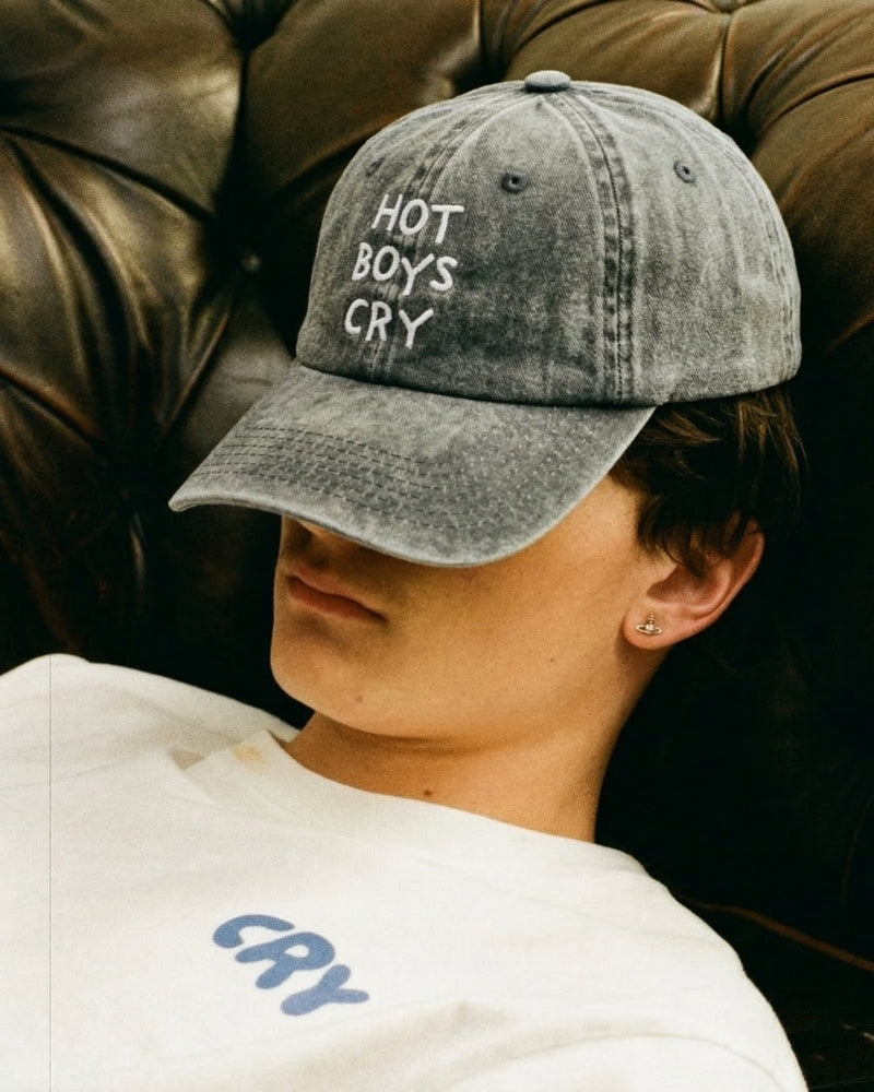 Hot Boys Cry Vintage Grey Cap
