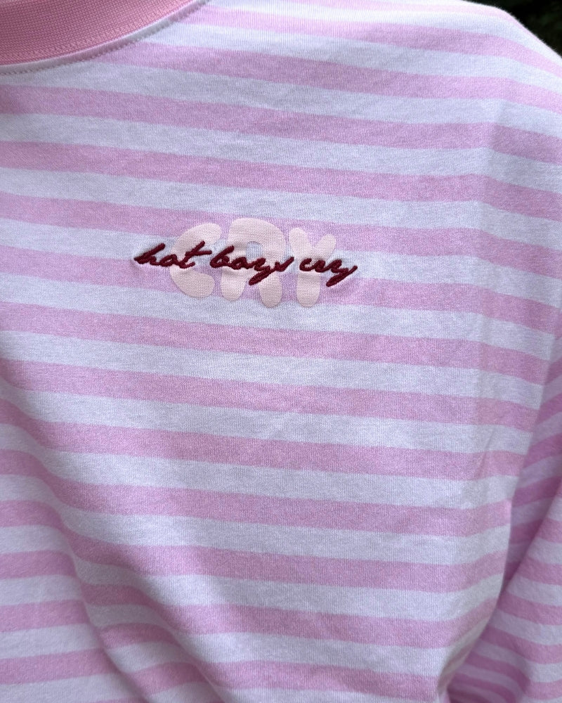 Hot Boys Cry Striped Longsleeve Pink