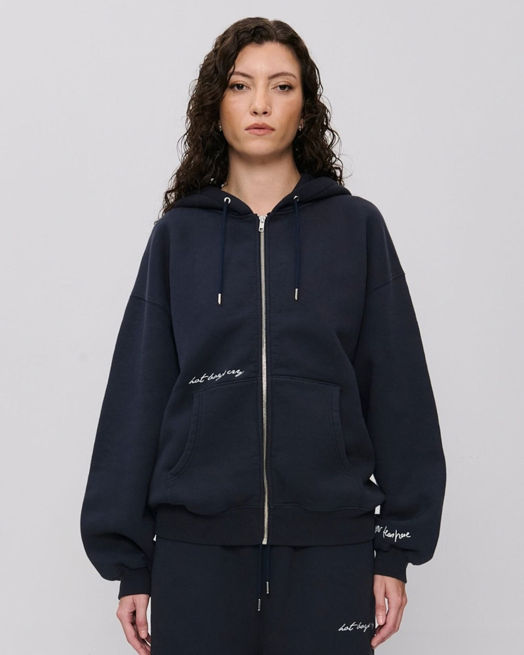 Hot Boys Cry Zip Hoodie Navy