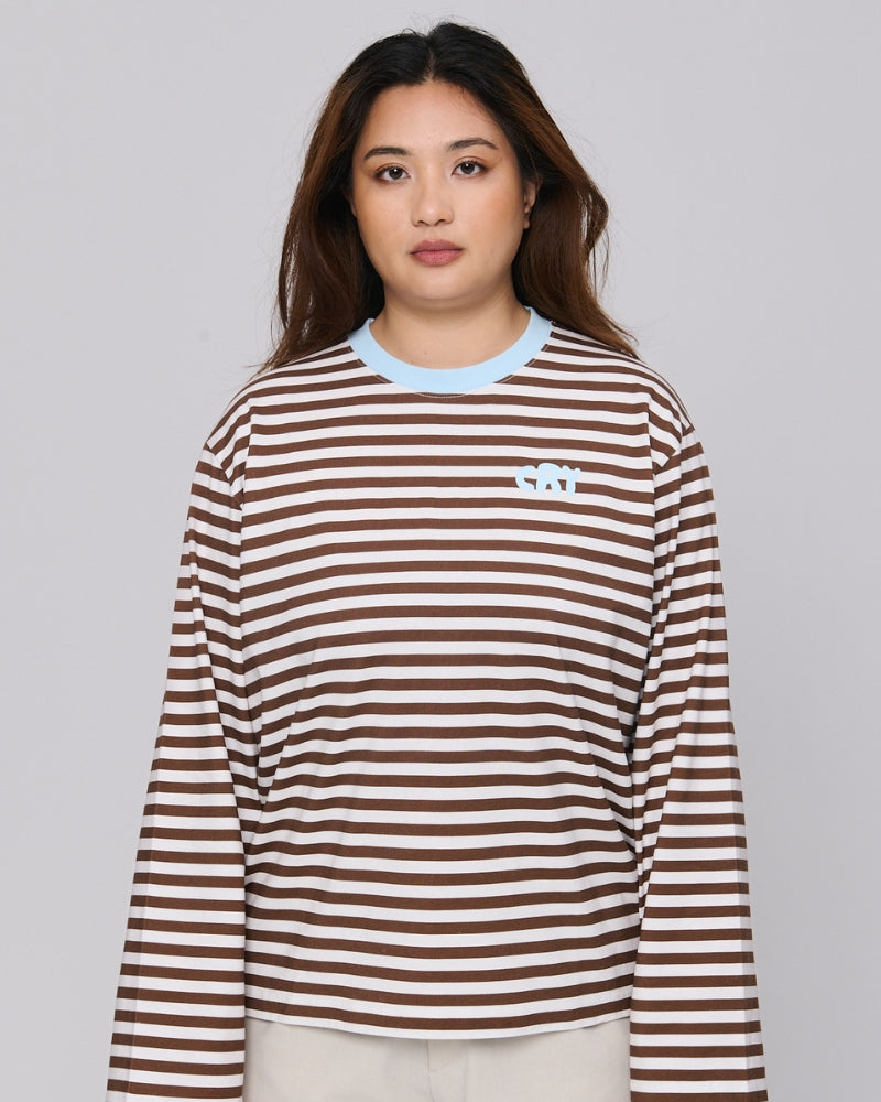 Hot Boys Cry Striped Longsleeve Espresso