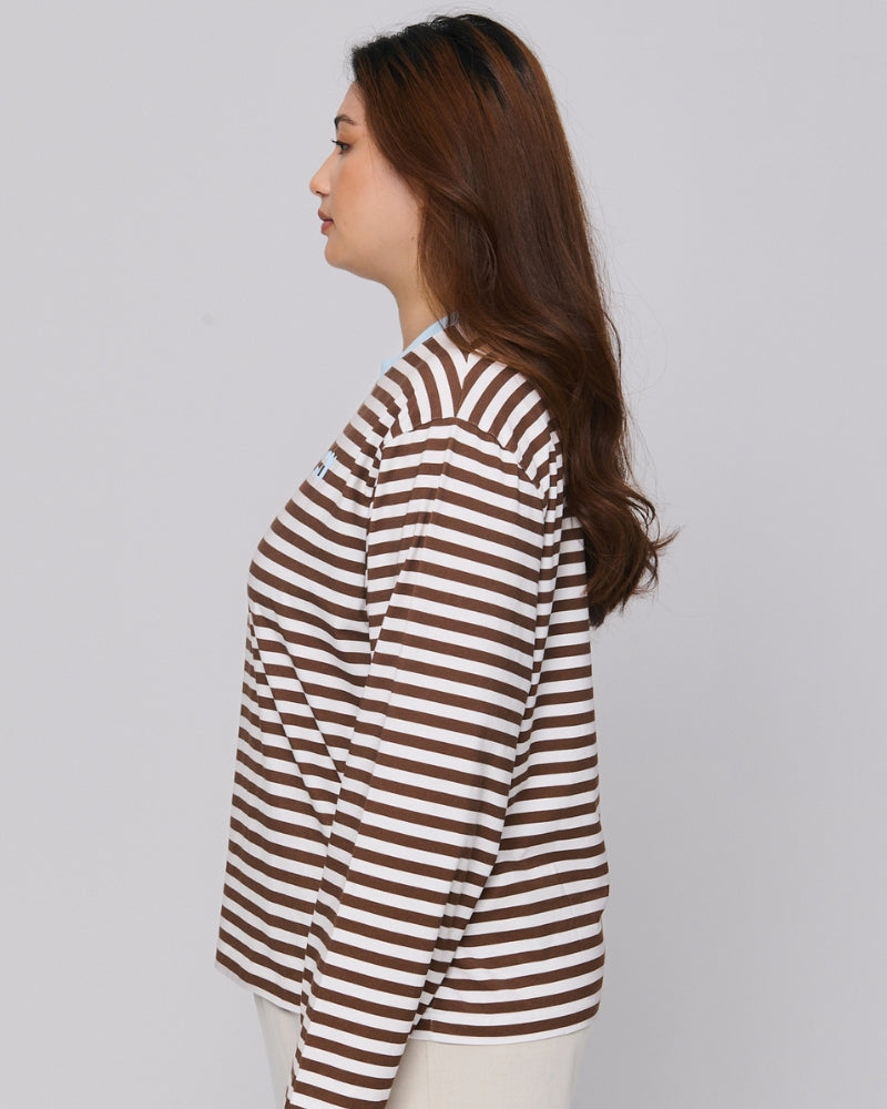 Hot Boys Cry Striped Longsleeve Espresso