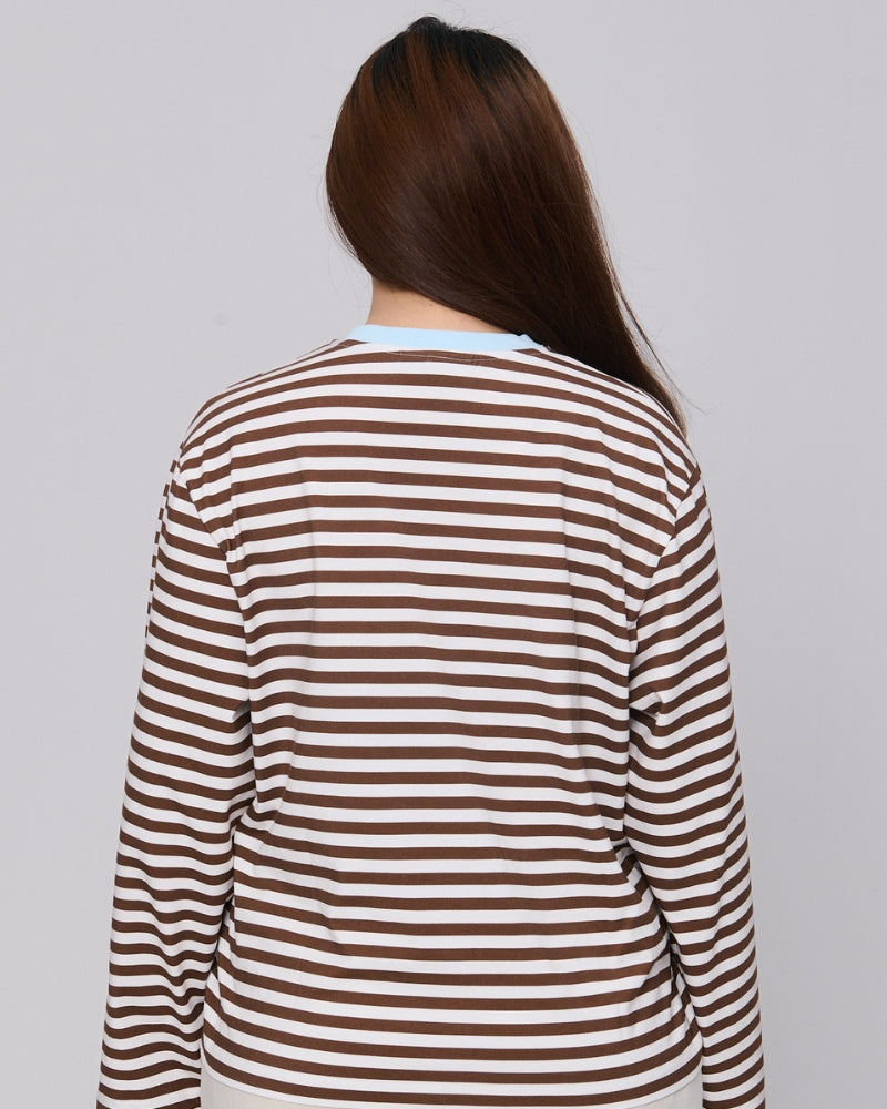 Hot Boys Cry Striped Longsleeve Espresso