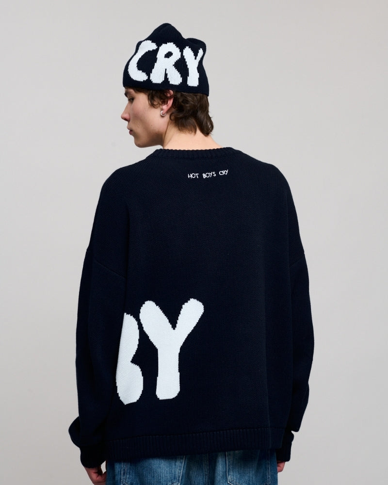 Knitwear Sweater Dark Navy – HOT BOYS CRY