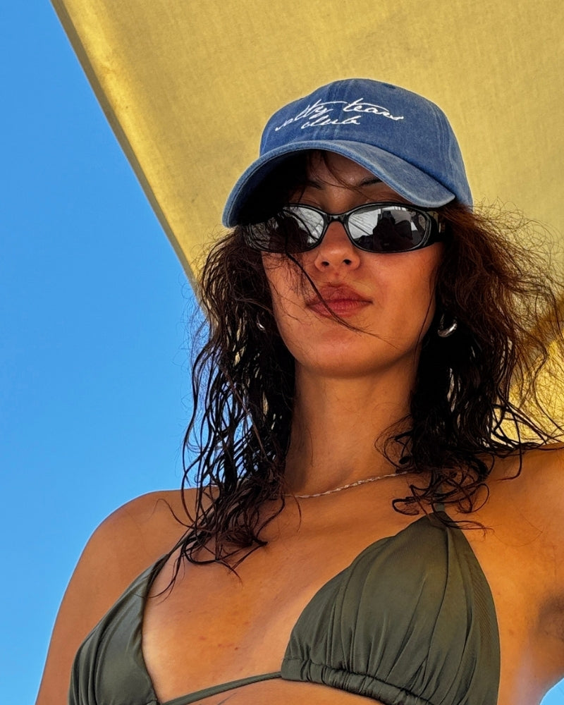 Salty Tears Club Washed Blue Cap