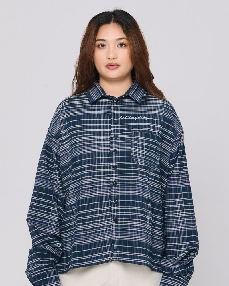 Hot Boys Cry Flannel Shirt Navy