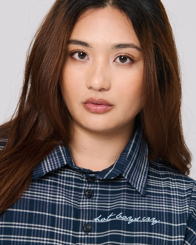Hot Boys Cry Flannel Shirt Navy