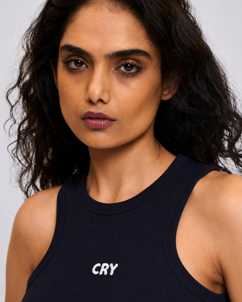 Cry Crop Top Navy