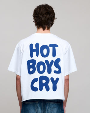 Hot Boys Cry Cropped Tee White