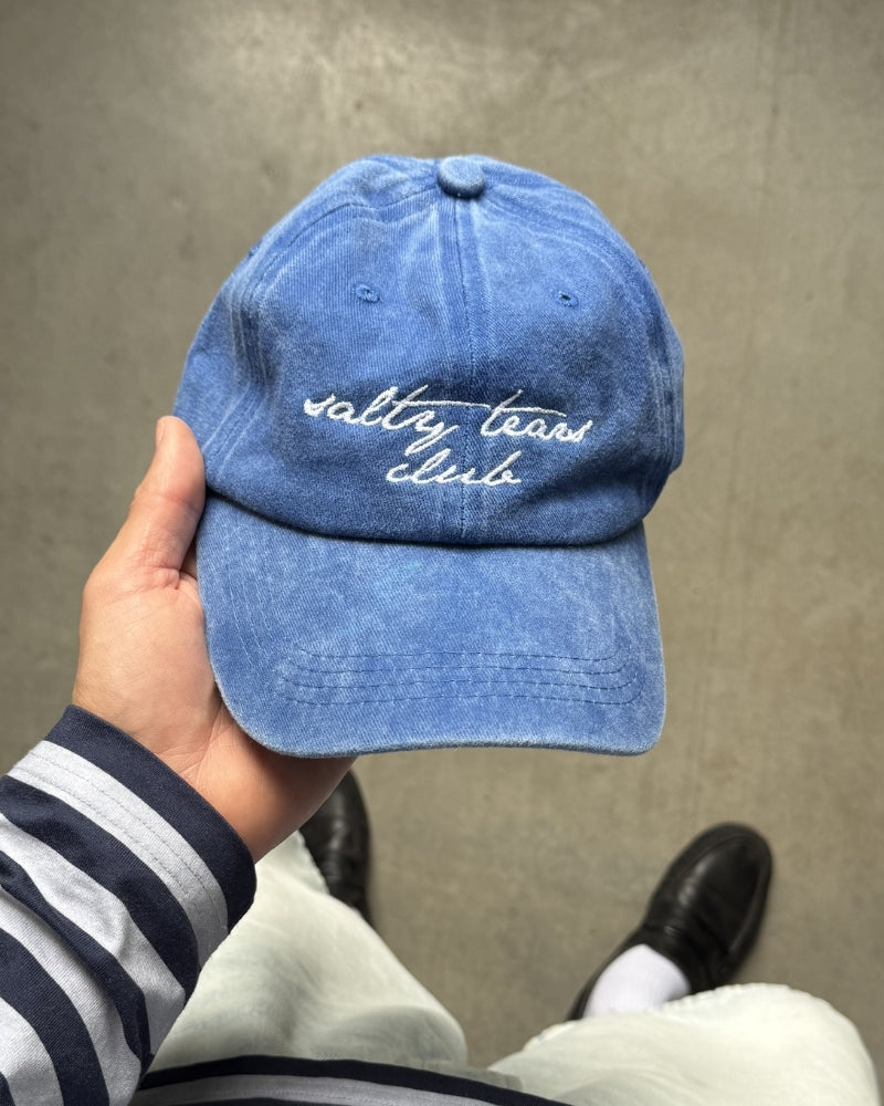 Salty Tears Club Washed Blue Cap