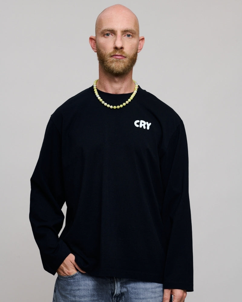 Hot Dads Cry Longsleeve Black