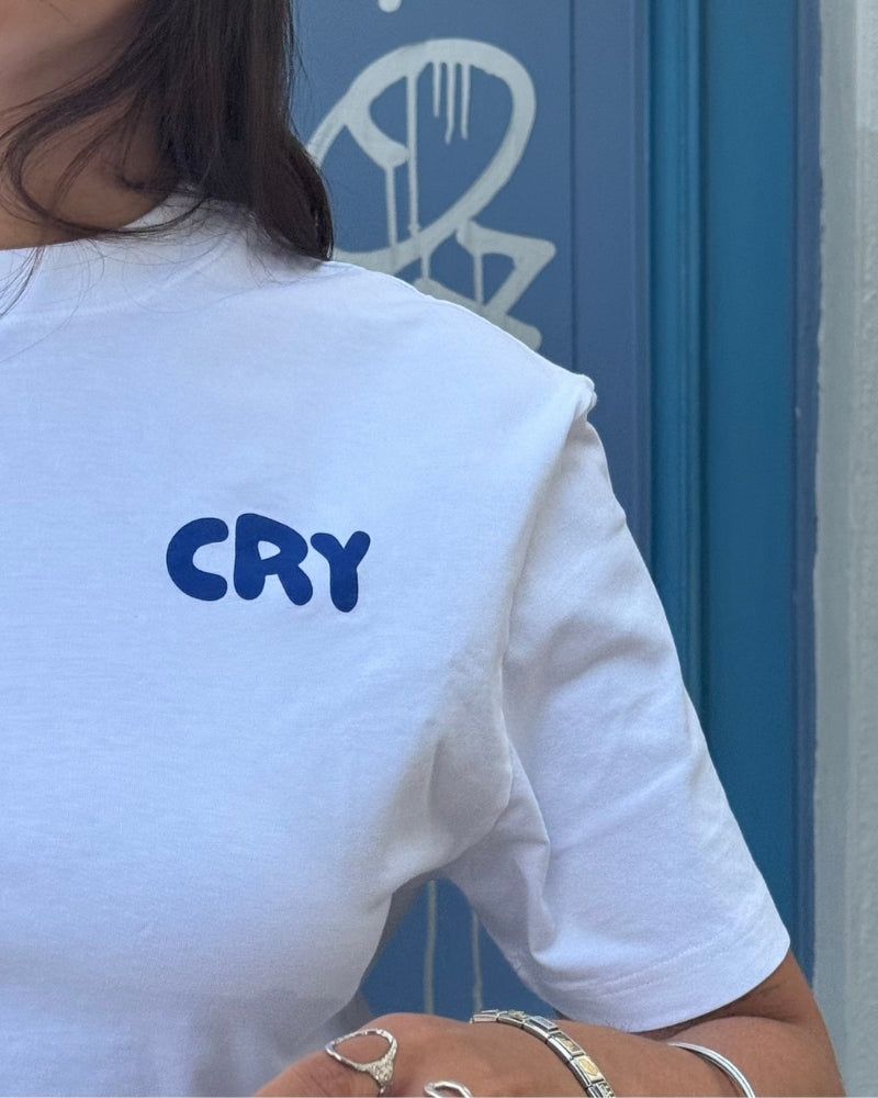 Hot Girls Cry Tee White
