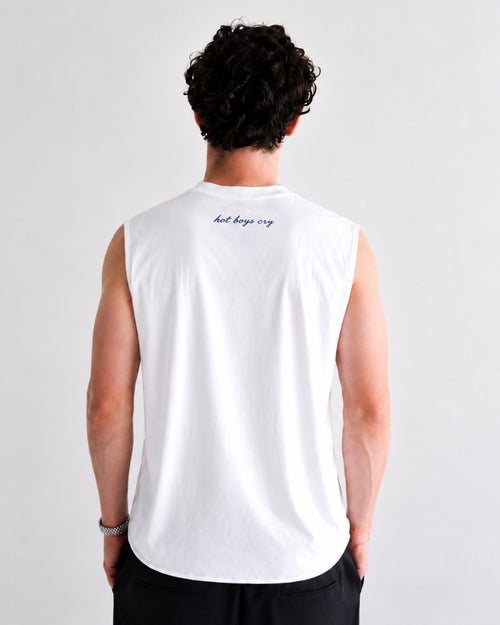 CRY Cropped Tank White
