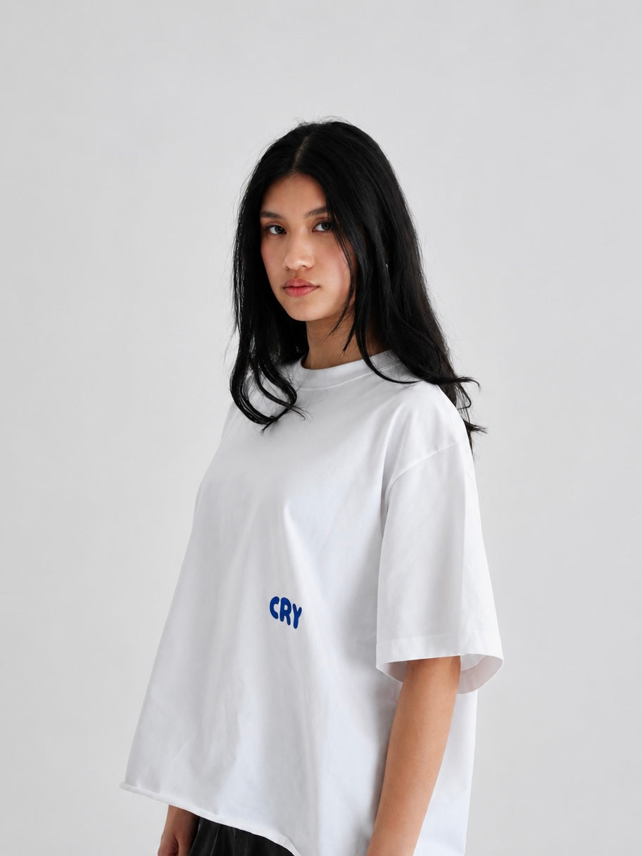 CRY Cropped Tee White