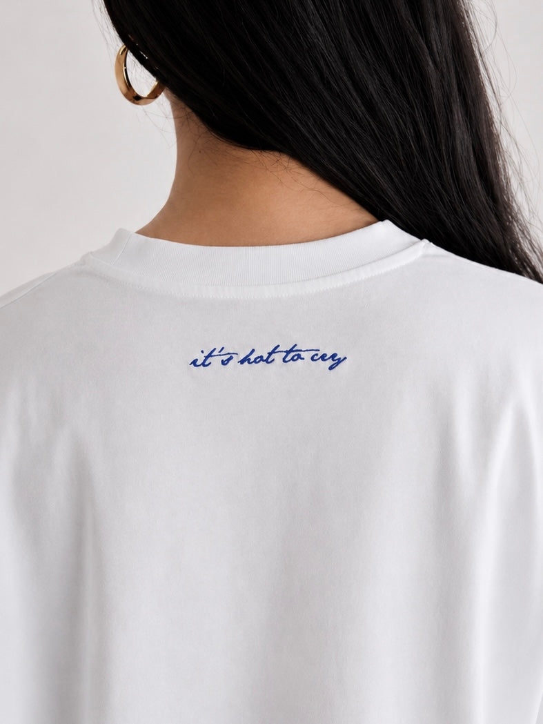 CRY Cropped Tee White