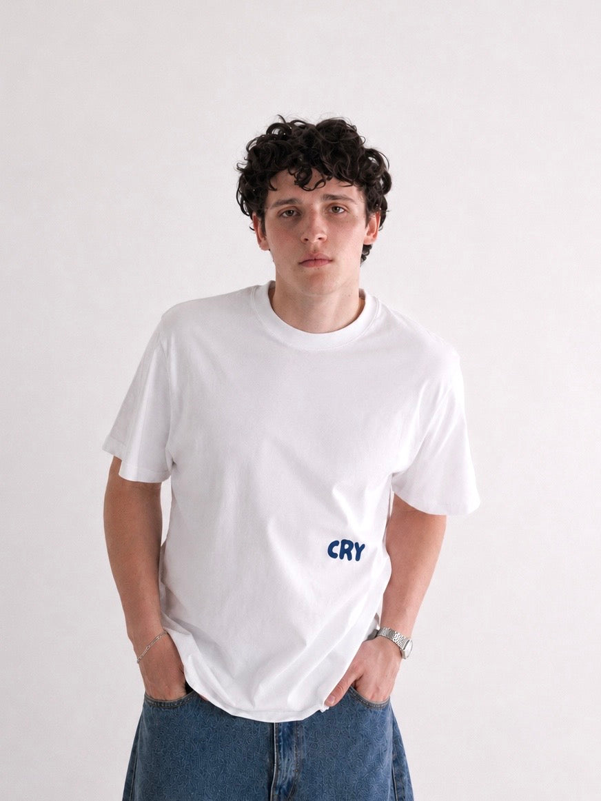 CRY Cropped Tee White